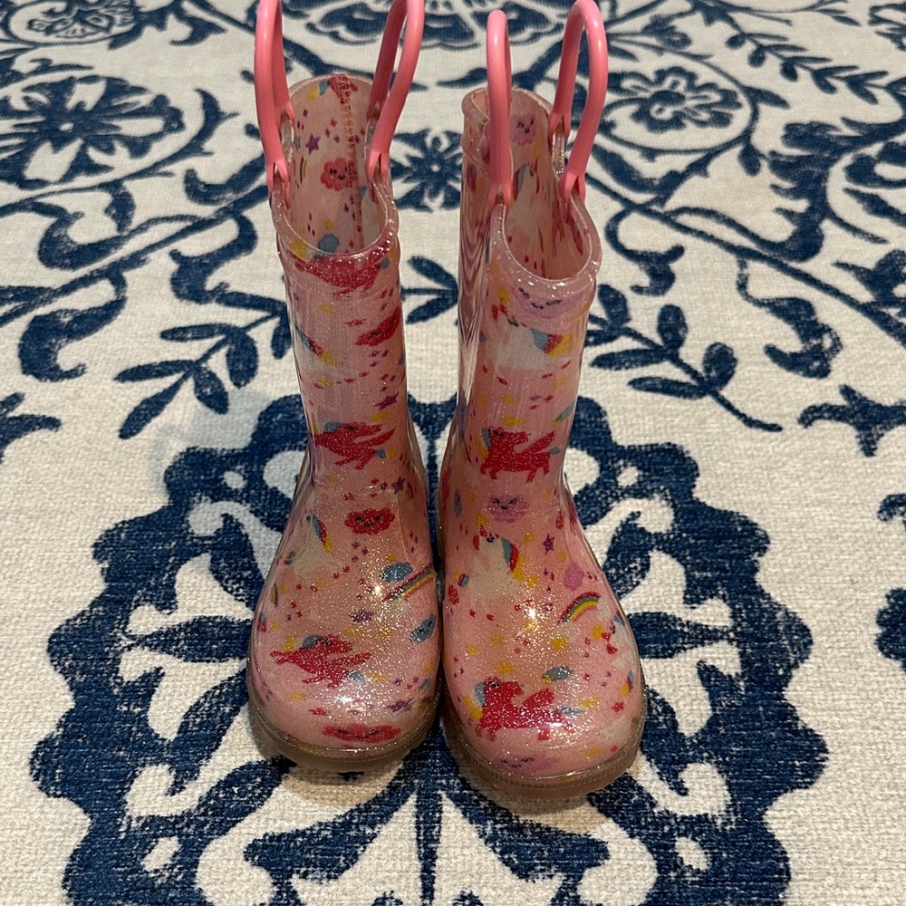 Pink Unicorn Light Up Rain Boots